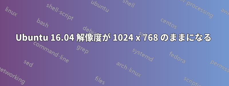 Ubuntu 16.04 解像度が 1024 x 768 のままになる