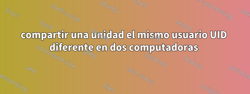 compartir una unidad el mismo usuario UID diferente en dos computadoras