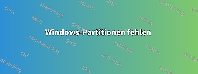 Windows-Partitionen fehlen