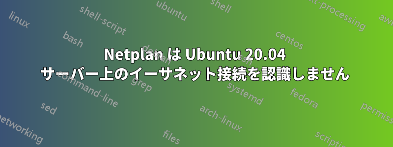 Netplan は Ubuntu 20.04 サーバー上のイーサネット接続を認識しません