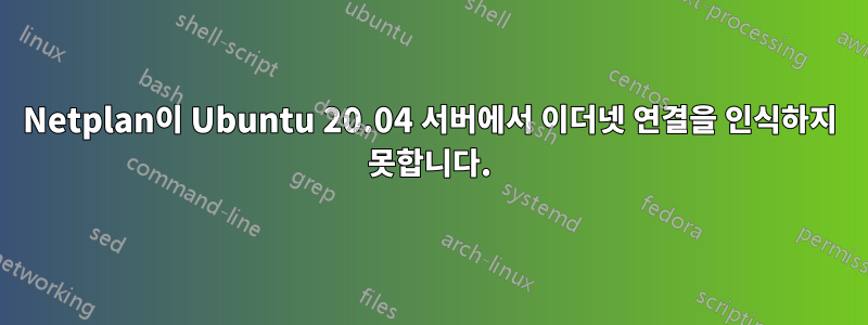 Netplan이 Ubuntu 20.04 서버에서 이더넷 연결을 인식하지 못합니다.