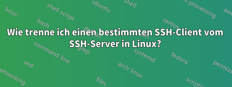 Wie trenne ich einen bestimmten SSH-Client vom SSH-Server in Linux?