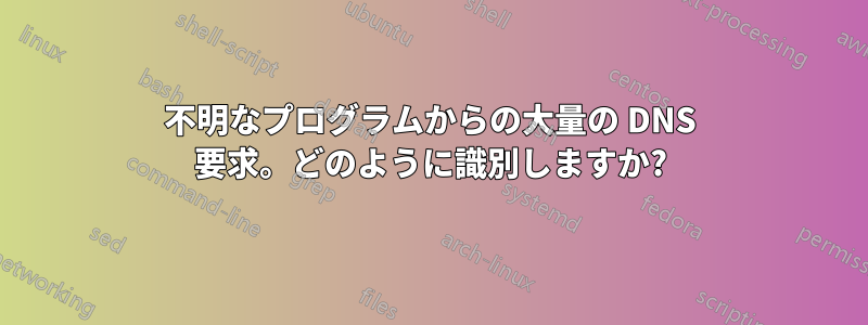 不明なプログラムからの大量の DNS 要求。どのように識別しますか?