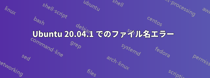 Ubuntu 20.04.1 でのファイル名エラー 