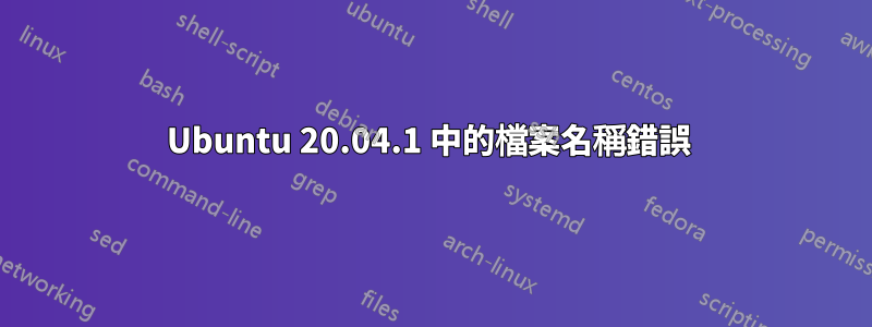 Ubuntu 20.04.1 中的檔案名稱錯誤 