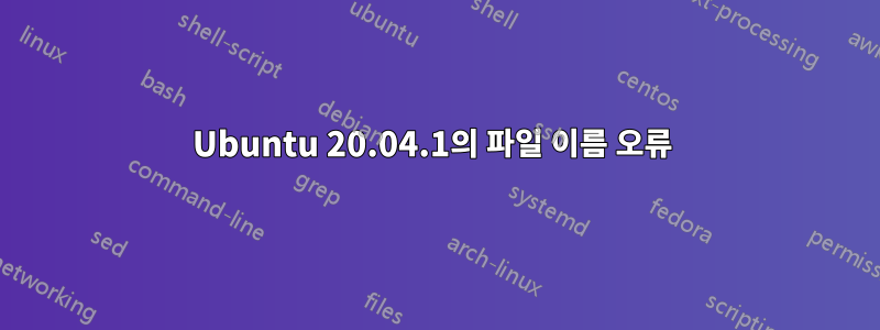 Ubuntu 20.04.1의 파일 이름 오류 