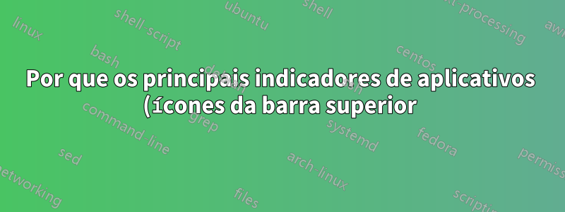 Por que os principais indicadores de aplicativos (ícones da barra superior) aparecem em preto e branco no Ubuntu 20.04?