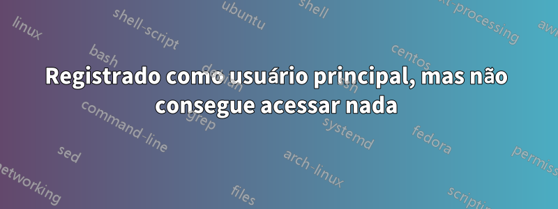 Registrado como usuário principal, mas não consegue acessar nada