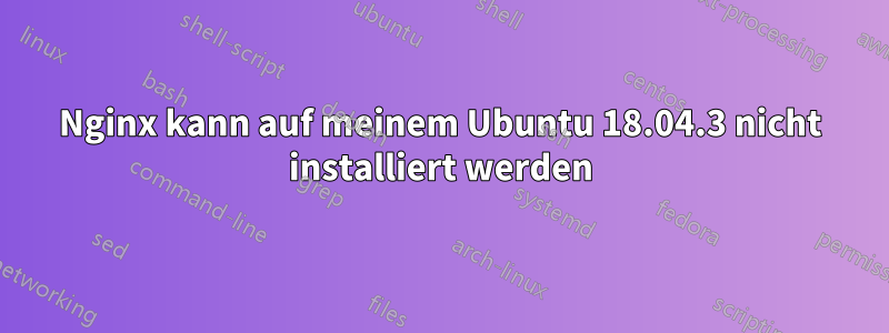 Nginx kann auf meinem Ubuntu 18.04.3 nicht installiert werden