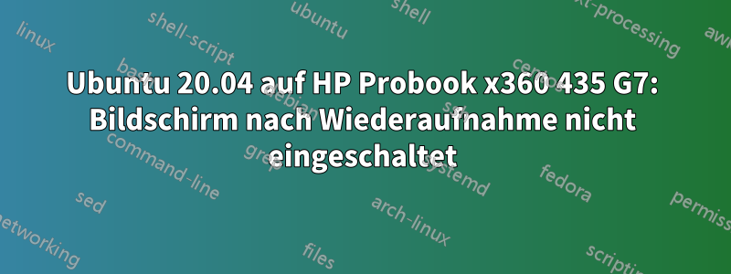 Ubuntu 20.04 auf HP Probook x360 435 G7: Bildschirm nach Wiederaufnahme nicht eingeschaltet