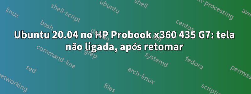 Ubuntu 20.04 no HP Probook x360 435 G7: tela não ligada, após retomar