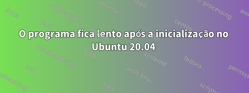 O programa fica lento após a inicialização no Ubuntu 20.04