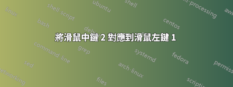 將滑鼠中鍵 2 對應到滑鼠左鍵 1