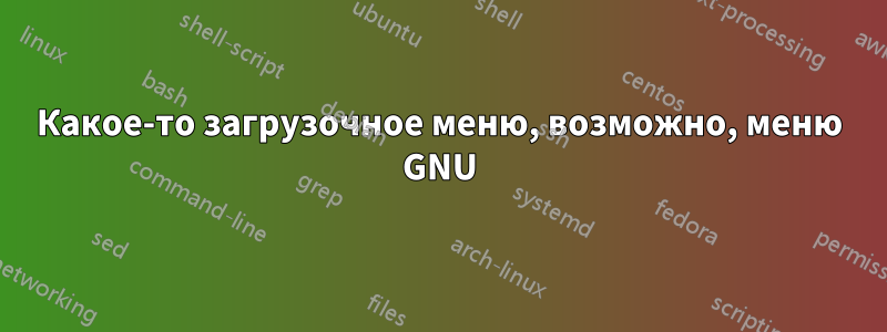 Какое-то загрузочное меню, возможно, меню GNU