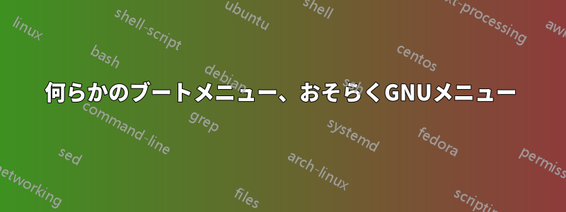 何らかのブートメニュー、おそらくGNUメニュー