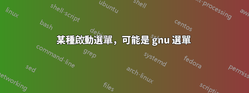 某種啟動選單，可能是 gnu 選單