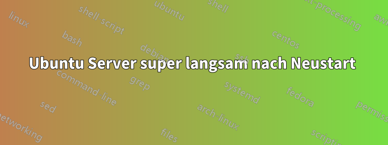 Ubuntu Server super langsam nach Neustart