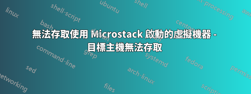 無法存取使用 Microstack 啟動的虛擬機器 - 目標主機無法存取