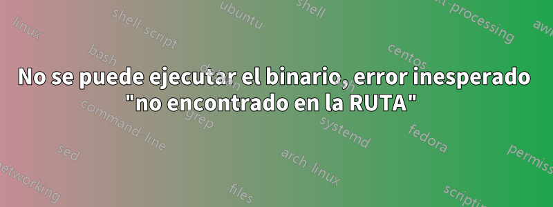 No se puede ejecutar el binario, error inesperado "no encontrado en la RUTA"