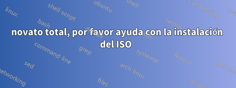 novato total, por favor ayuda con la instalación del ISO 