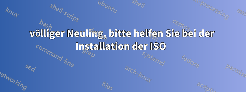 völliger Neuling, bitte helfen Sie bei der Installation der ISO 