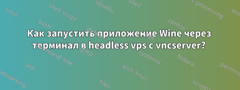 Как запустить приложение Wine через терминал в headless vps с vncserver?