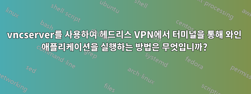 vncserver를 사용하여 헤드리스 VPN에서 터미널을 통해 와인 애플리케이션을 실행하는 방법은 무엇입니까?