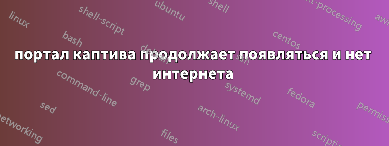 портал каптива продолжает появляться и нет интернета