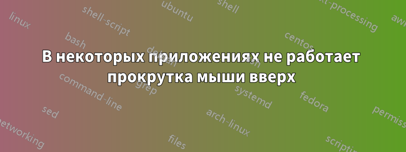 В некоторых приложениях не работает прокрутка мыши вверх