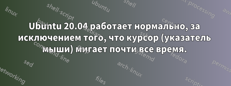 Ubuntu 20.04 работает нормально, за исключением того, что курсор (указатель мыши) мигает почти все время.