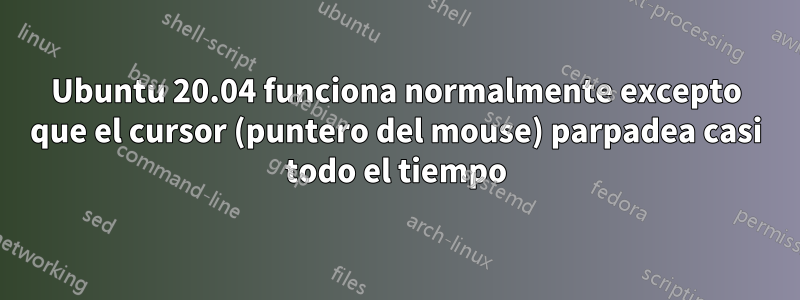 Ubuntu 20.04 funciona normalmente excepto que el cursor (puntero del mouse) parpadea casi todo el tiempo