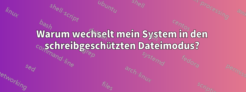 Warum wechselt mein System in den schreibgeschützten Dateimodus?