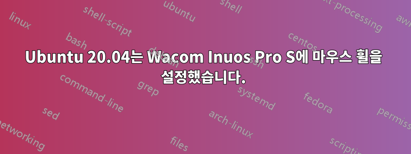 Ubuntu 20.04는 Wacom Inuos Pro S에 마우스 휠을 설정했습니다.