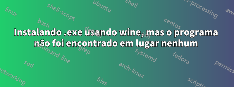 Instalando .exe usando wine, mas o programa não foi encontrado em lugar nenhum