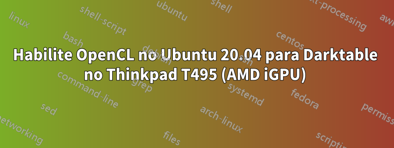 Habilite OpenCL no Ubuntu 20.04 para Darktable no Thinkpad T495 (AMD iGPU)