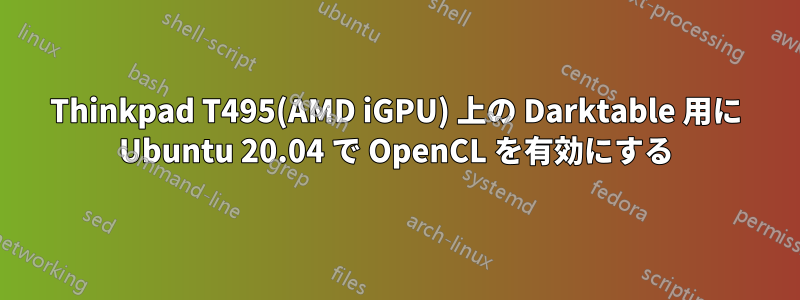 Thinkpad T495(AMD iGPU) 上の Darktable 用に Ubuntu 20.04 で OpenCL を有効にする