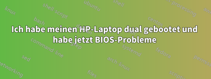 Ich habe meinen HP-Laptop dual gebootet und habe jetzt BIOS-Probleme