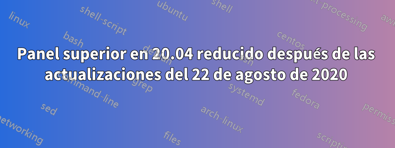 Panel superior en 20.04 reducido después de las actualizaciones del 22 de agosto de 2020