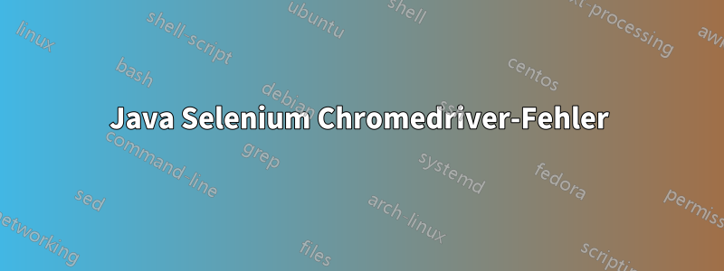 Java Selenium Chromedriver-Fehler