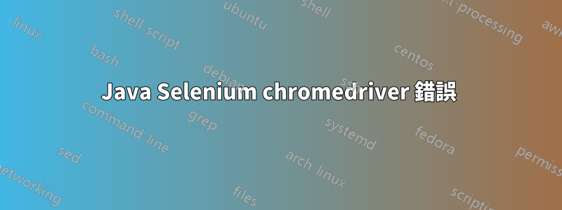 Java Selenium chromedriver 錯誤