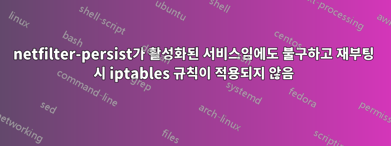 netfilter-persist가 활성화된 서비스임에도 불구하고 재부팅 시 iptables 규칙이 적용되지 않음