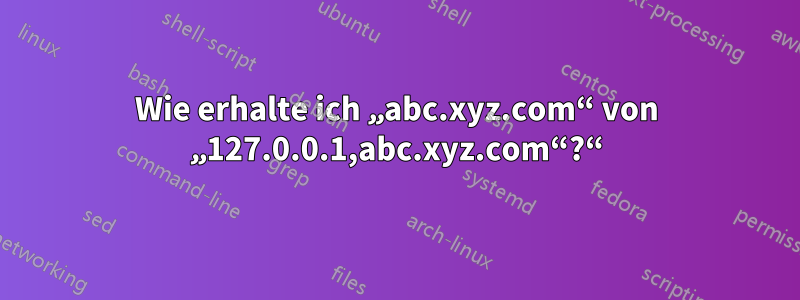 Wie erhalte ich „abc.xyz.com“ von „127.0.0.1,abc.xyz.com“?“