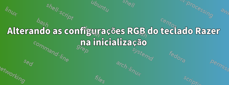 Alterando as configurações RGB do teclado Razer na inicialização