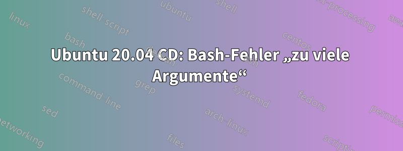 Ubuntu 20.04 CD: Bash-Fehler „zu viele Argumente“