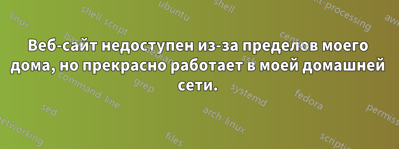 Веб-сайт недоступен из-за пределов моего дома, но прекрасно работает в моей домашней сети.