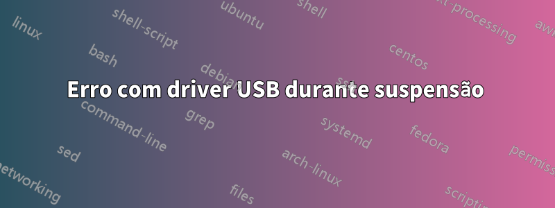 Erro com driver USB durante suspensão