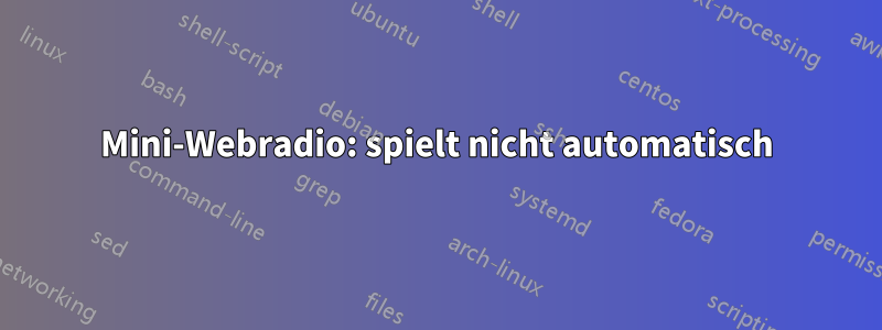 Mini-Webradio: spielt nicht automatisch