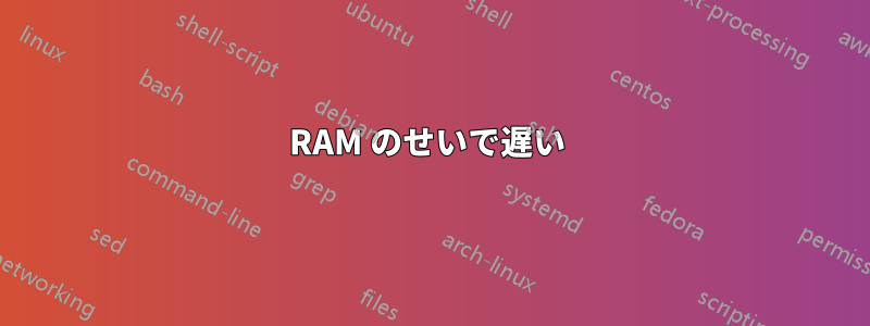 RAM のせいで遅い 