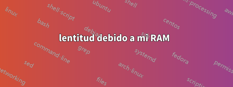 lentitud debido a mi RAM 