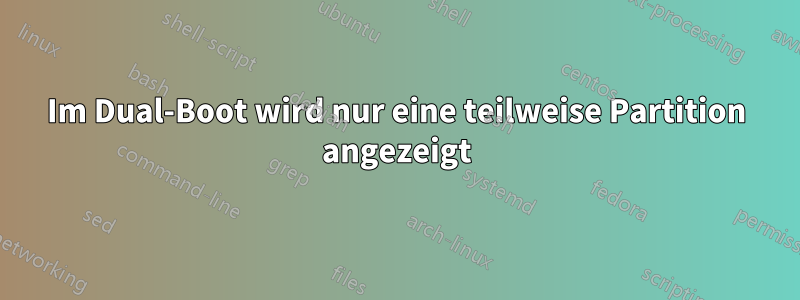 Im Dual-Boot wird nur eine teilweise Partition angezeigt